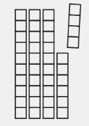 Diagram shows the four columns of cubes, with 4 cubes removed from the top of the fourth column.