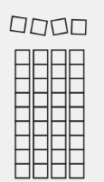 Diagram shows the four columns of cubes, this time with 1 cube removed from the top of each of the 4 columns.